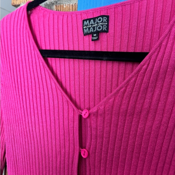 Major Label Group Ribbed Button Cardigan - Picture 3 of 4
